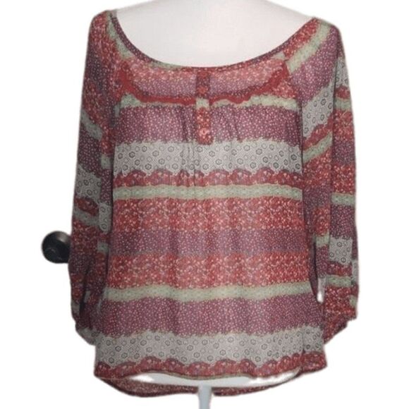 💸3/12$-Love Squared, Boho Top, Size Large - Picture 1 of 7